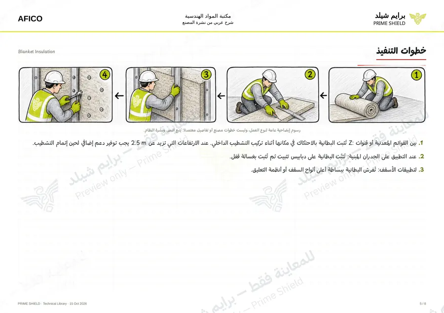 الصفحة 5 من 11 — Blanket Insulation — الشرح العربي
