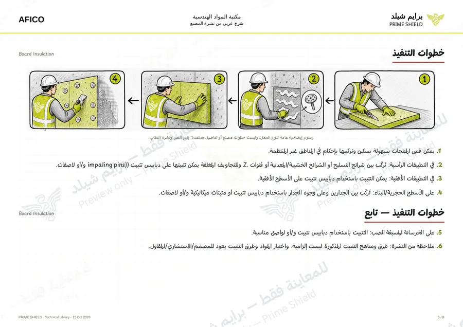 الصفحة 5 من 11 — Board Insulation — الشرح العربي