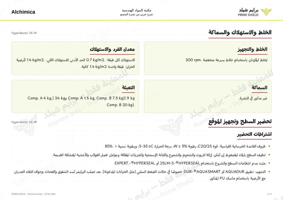 الصفحة 5 من 14 — Hyperdesmo 2K-W — الشرح العربي