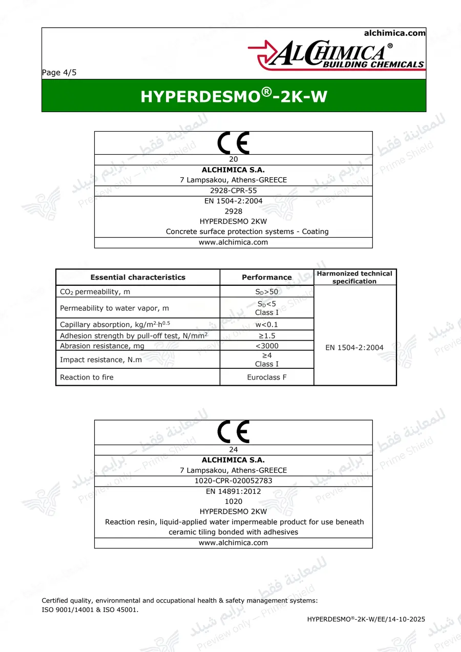 الصفحة 13 من 14 — Hyperdesmo 2K-W — النشرة الرسمية (EN)