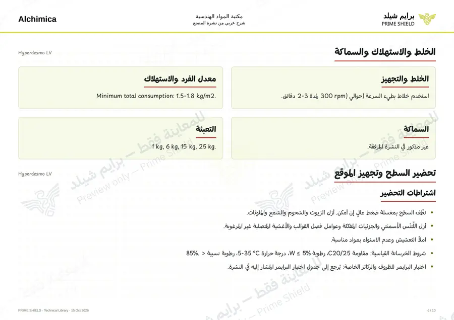 Page 6 of 14 — Hyperdesmo LV — Arabic explanation