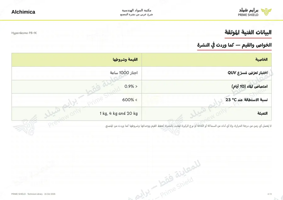 Page 4 of 13 — Hyperdesmo PB-1K — Arabic explanation