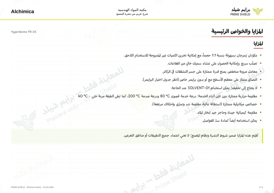 الصفحة 2 من 12 — Hyperdesmo PB-2K — الشرح العربي
