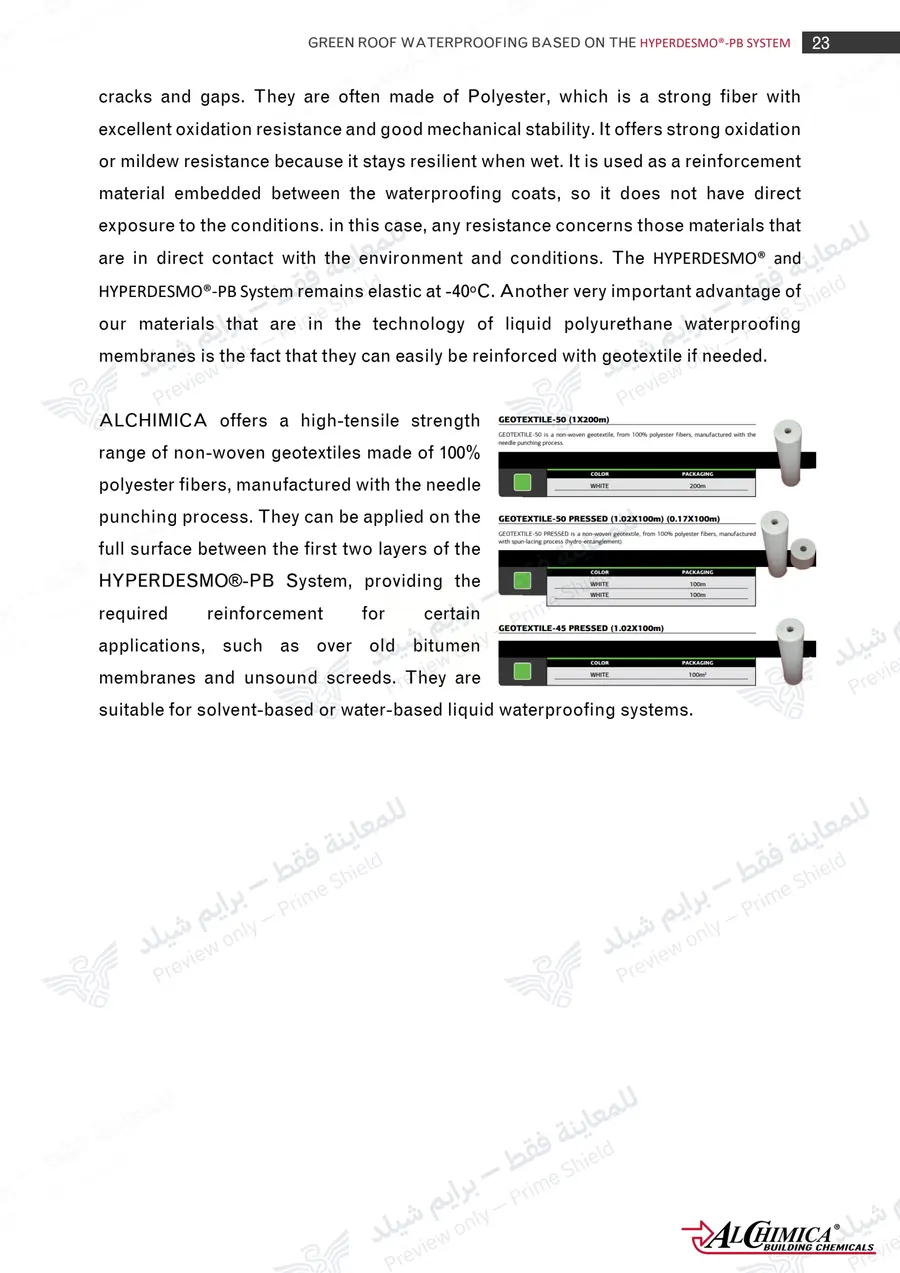 الصفحة 32 من 50 — Hyperdesmo PB Green Roof Method Statement — النشرة الرسمية (EN)