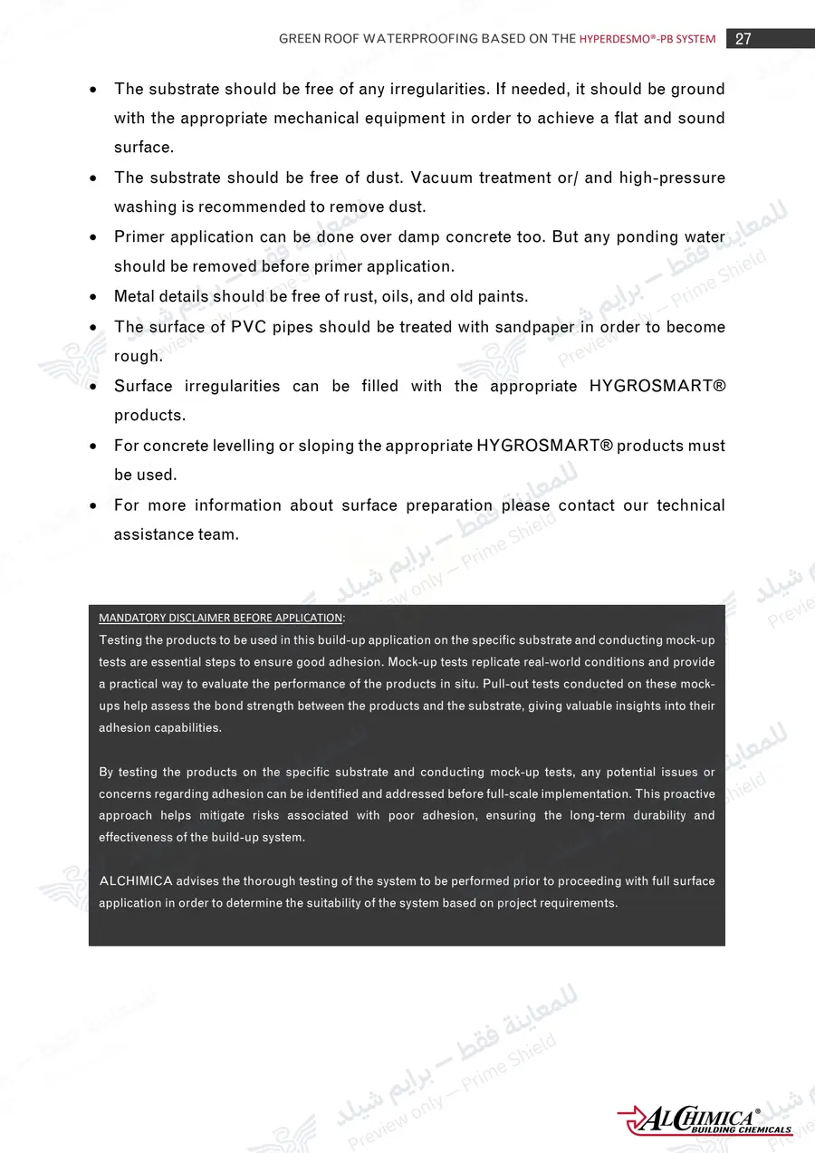 الصفحة 36 من 50 — Hyperdesmo PB Green Roof Method Statement — النشرة الرسمية (EN)