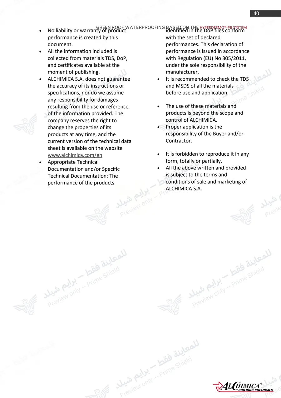 الصفحة 49 من 50 — Hyperdesmo PB Green Roof Method Statement — النشرة الرسمية (EN)