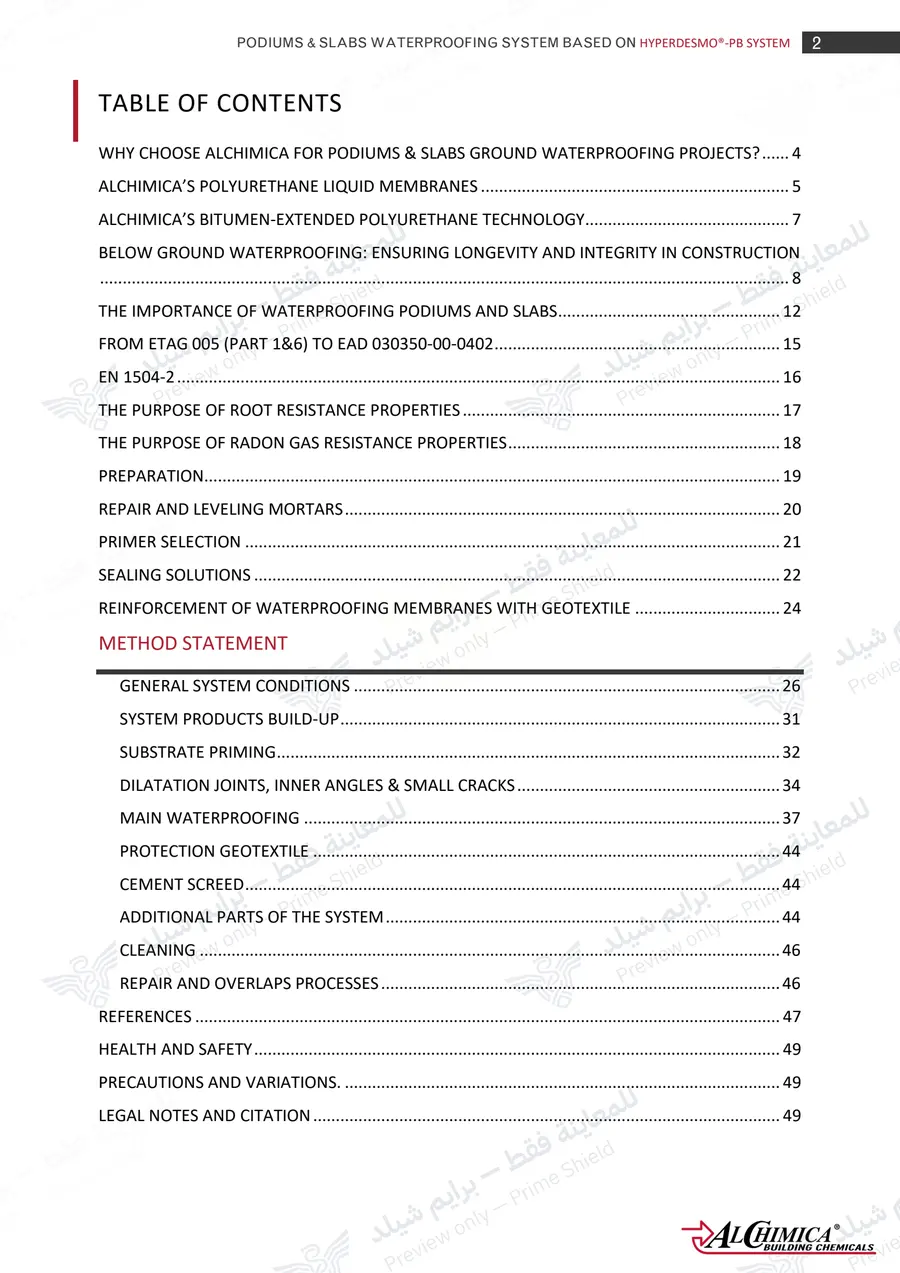 Page 13 of 62 — Hyperdesmo PB Podium Slabs Method Statement — Official sheet (EN)