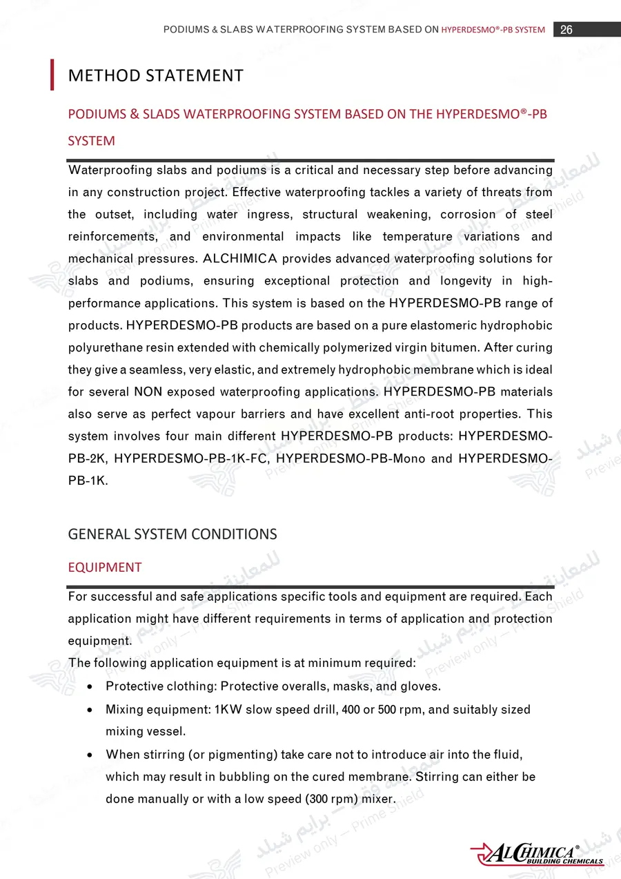 Page 37 of 62 — Hyperdesmo PB Podium Slabs Method Statement — Official sheet (EN)