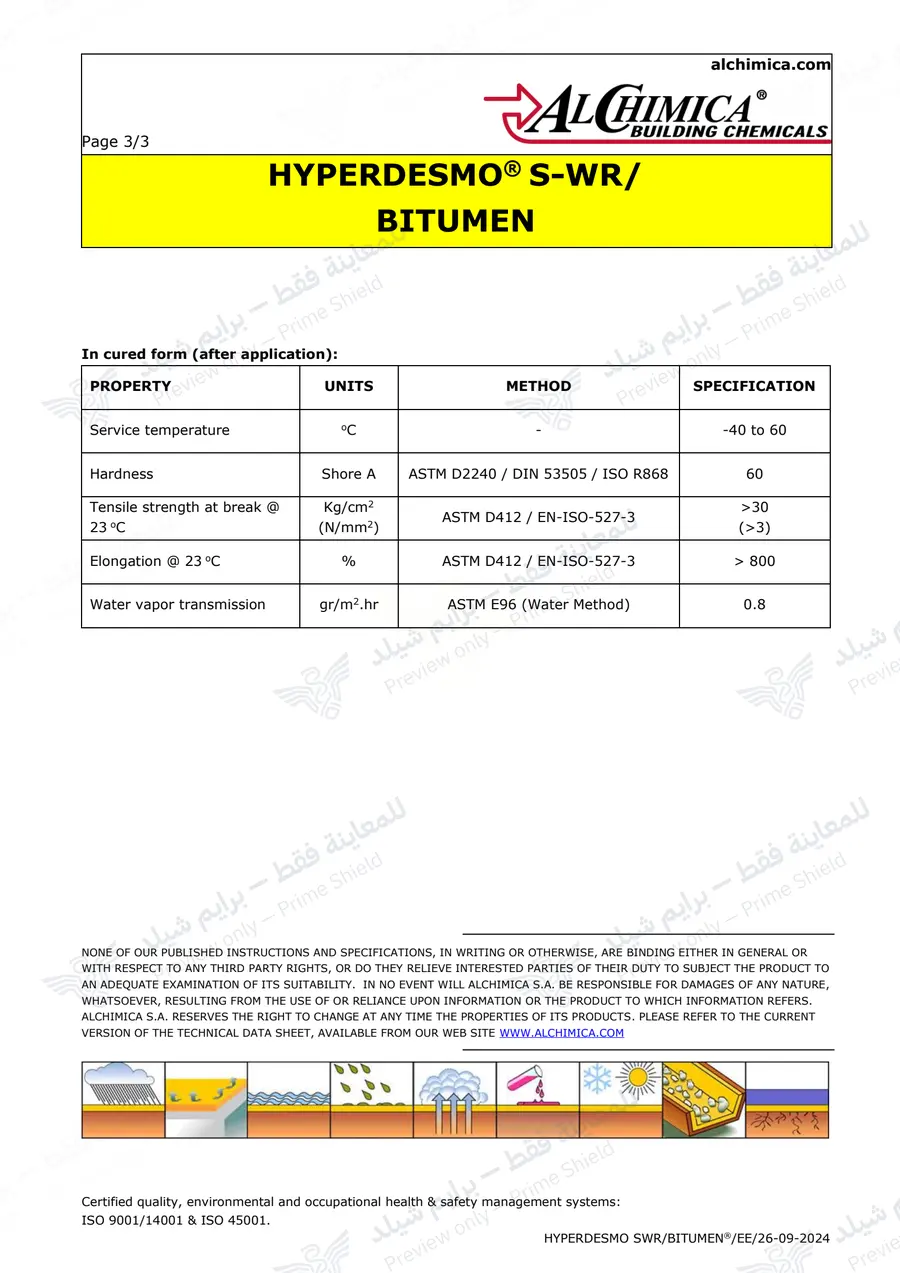الصفحة 12 من 12 — Hyperdesmo S-WR Bitumen — النشرة الرسمية (EN)