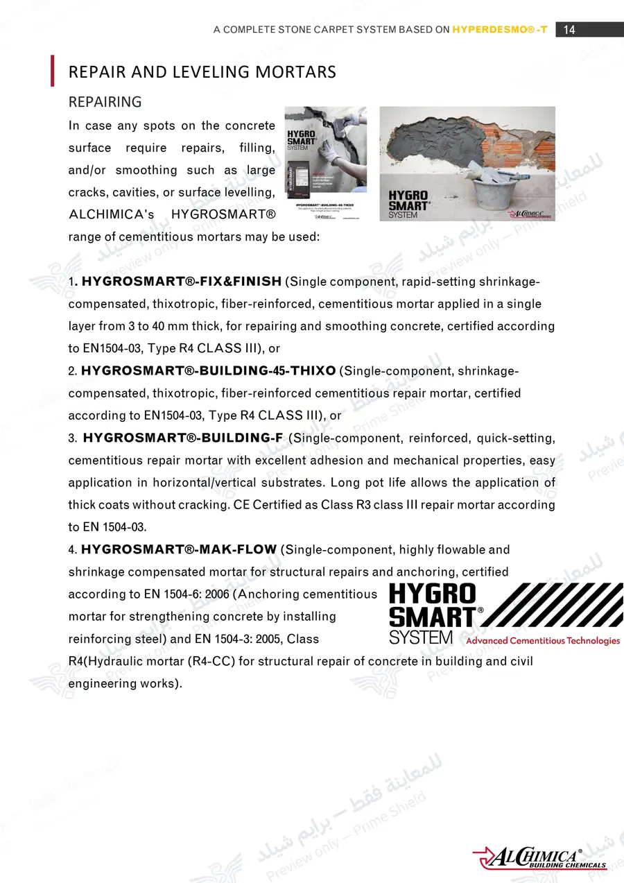 Page 25 of 74 — Hyperdesmo T Stone Carpet Method Statement — Official sheet (EN)