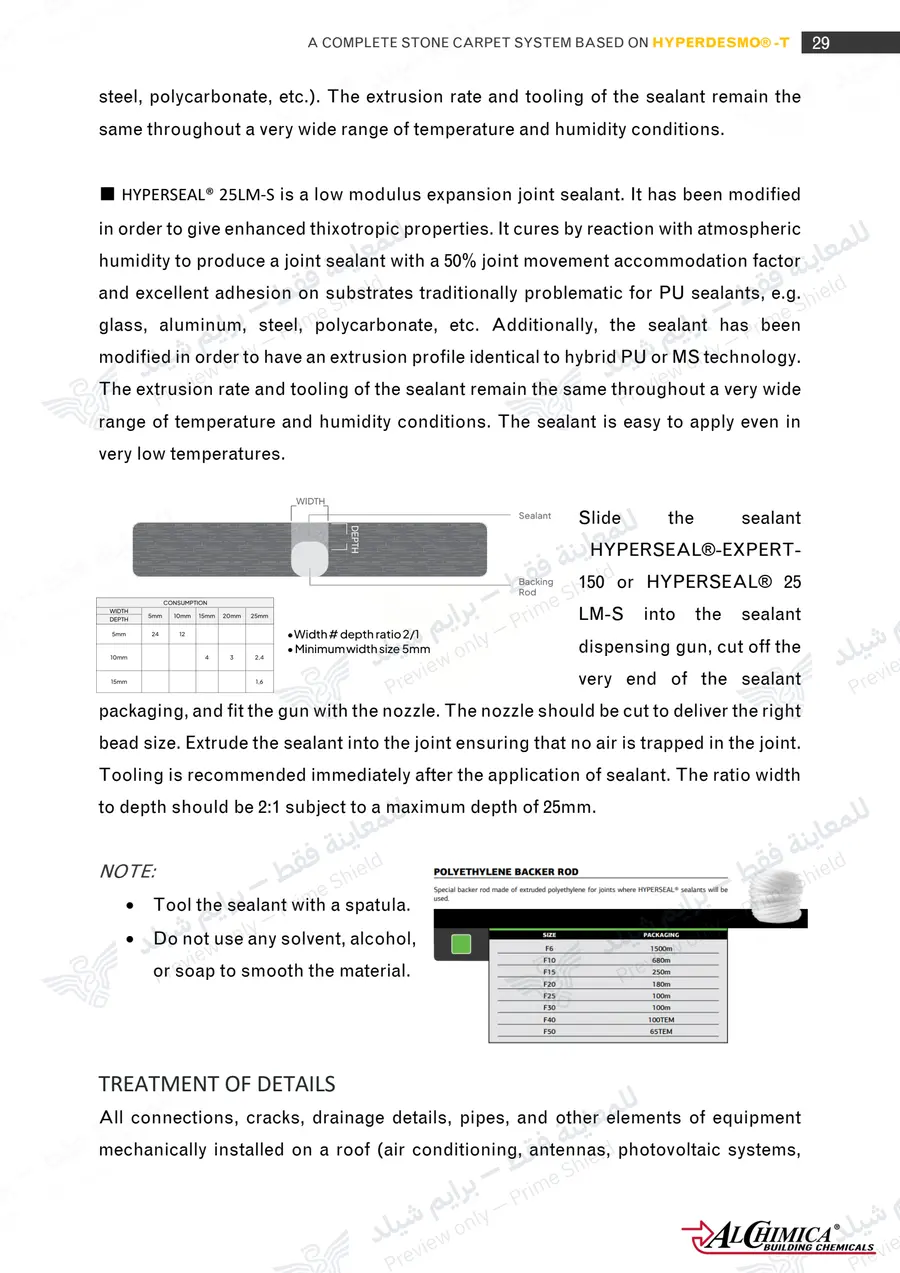 Page 40 of 74 — Hyperdesmo T Stone Carpet Method Statement — Official sheet (EN)
