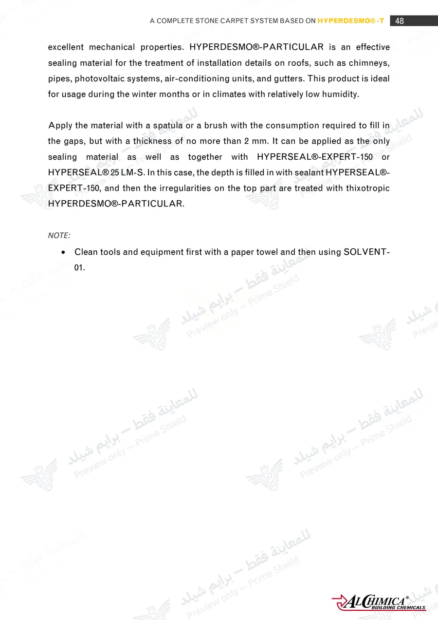 Page 59 of 74 — Hyperdesmo T Stone Carpet Method Statement — Official sheet (EN)