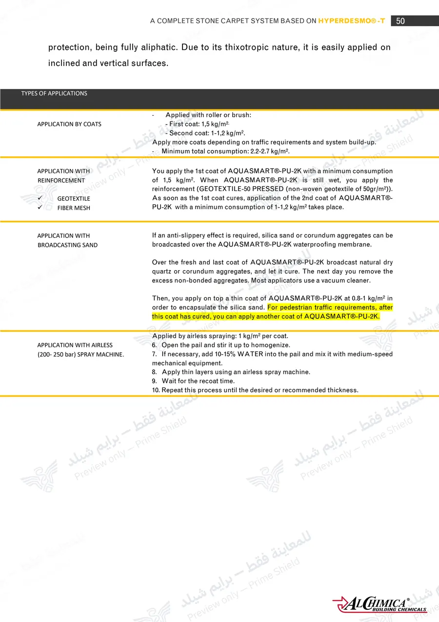 Page 61 of 74 — Hyperdesmo T Stone Carpet Method Statement — Official sheet (EN)