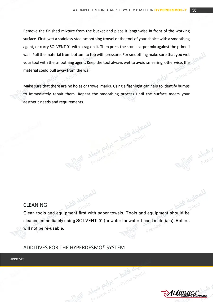 Page 67 of 74 — Hyperdesmo T Stone Carpet Method Statement — Official sheet (EN)