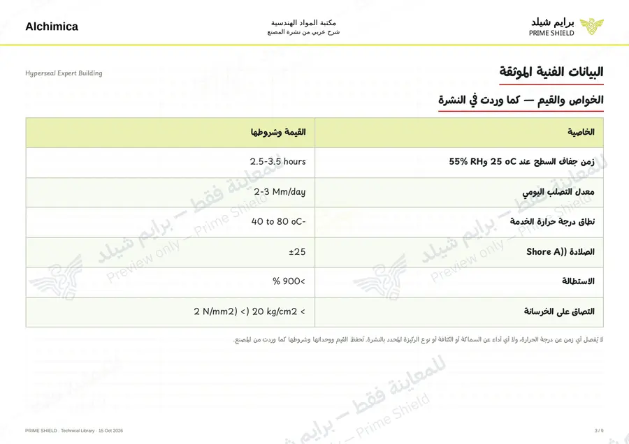 Page 3 of 12 — Hyperseal Expert Building — Arabic explanation