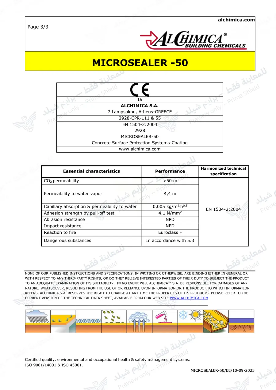 الصفحة 11 من 11 — Microsealer-50 — النشرة الرسمية (EN)