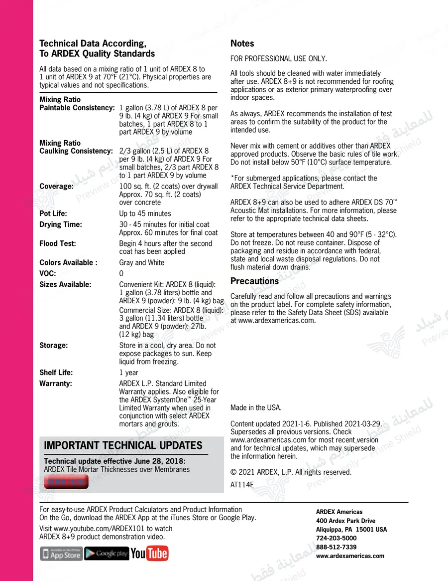 الصفحة 13 من 13 — ARDEX 8+9 — النشرة الرسمية (EN)