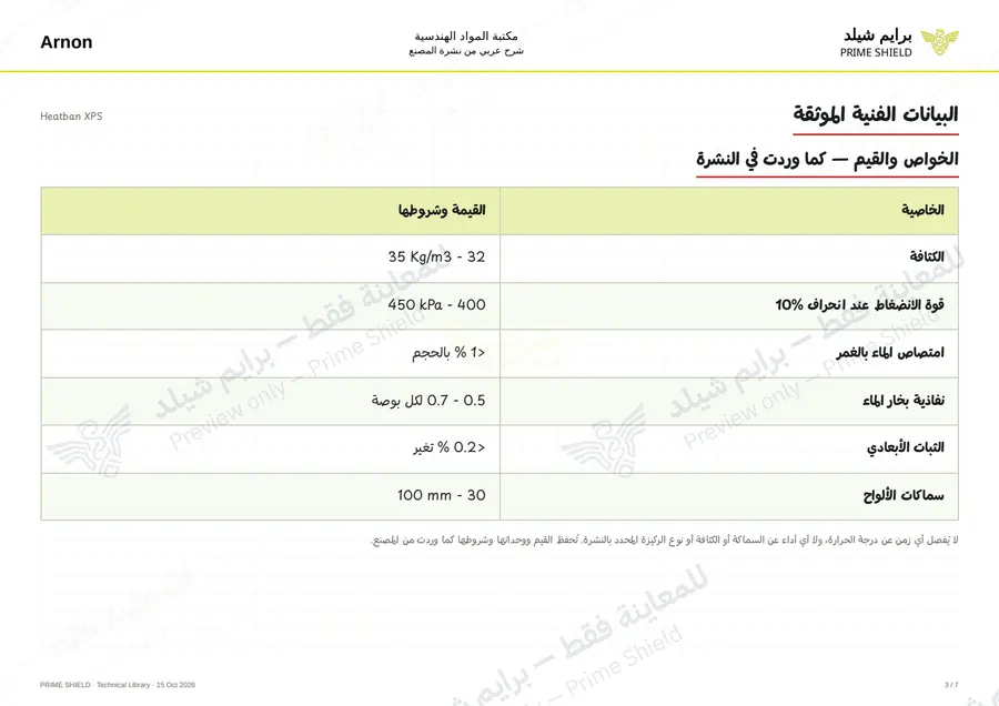 الصفحة 3 من 9 — Heatban XPS — الشرح العربي