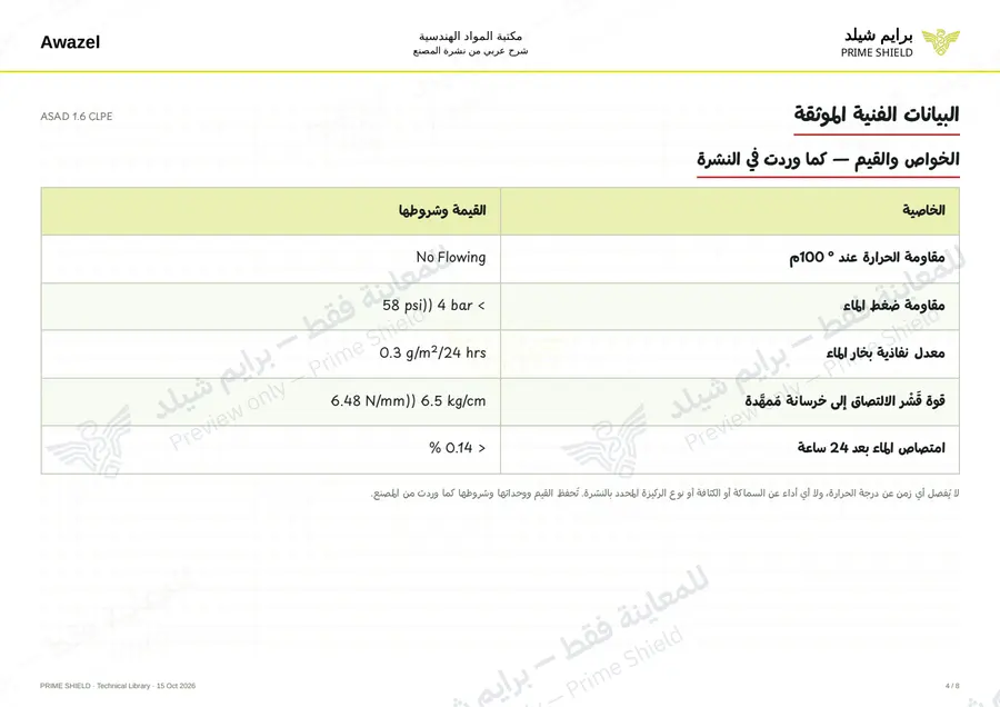 الصفحة 4 من 10 — ASAD 1.6 CLPE — الشرح العربي