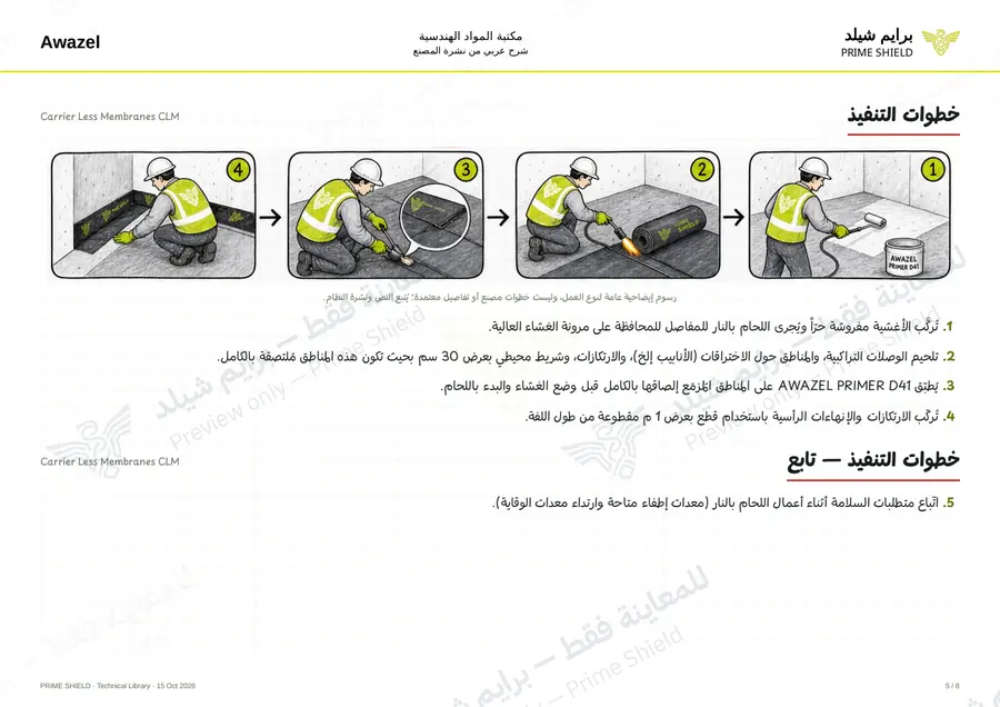 الصفحة 5 من 10 — Carrier Less Membranes CLM — الشرح العربي