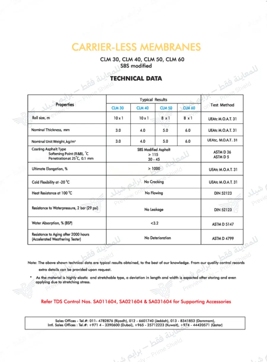 الصفحة 10 من 10 — Carrier Less Membranes CLM — النشرة الرسمية (EN)