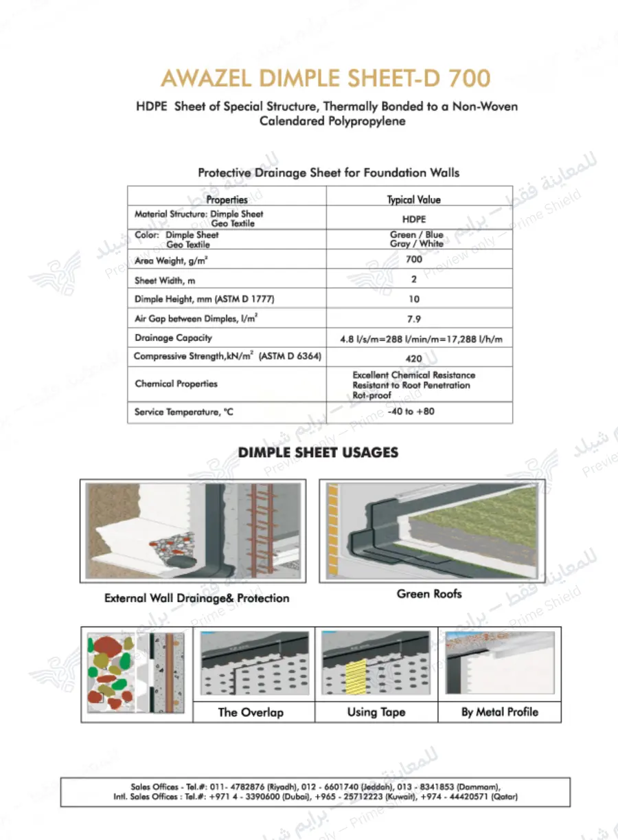 الصفحة 12 من 14 — Dimple Sheet D700 — النشرة الرسمية (EN)