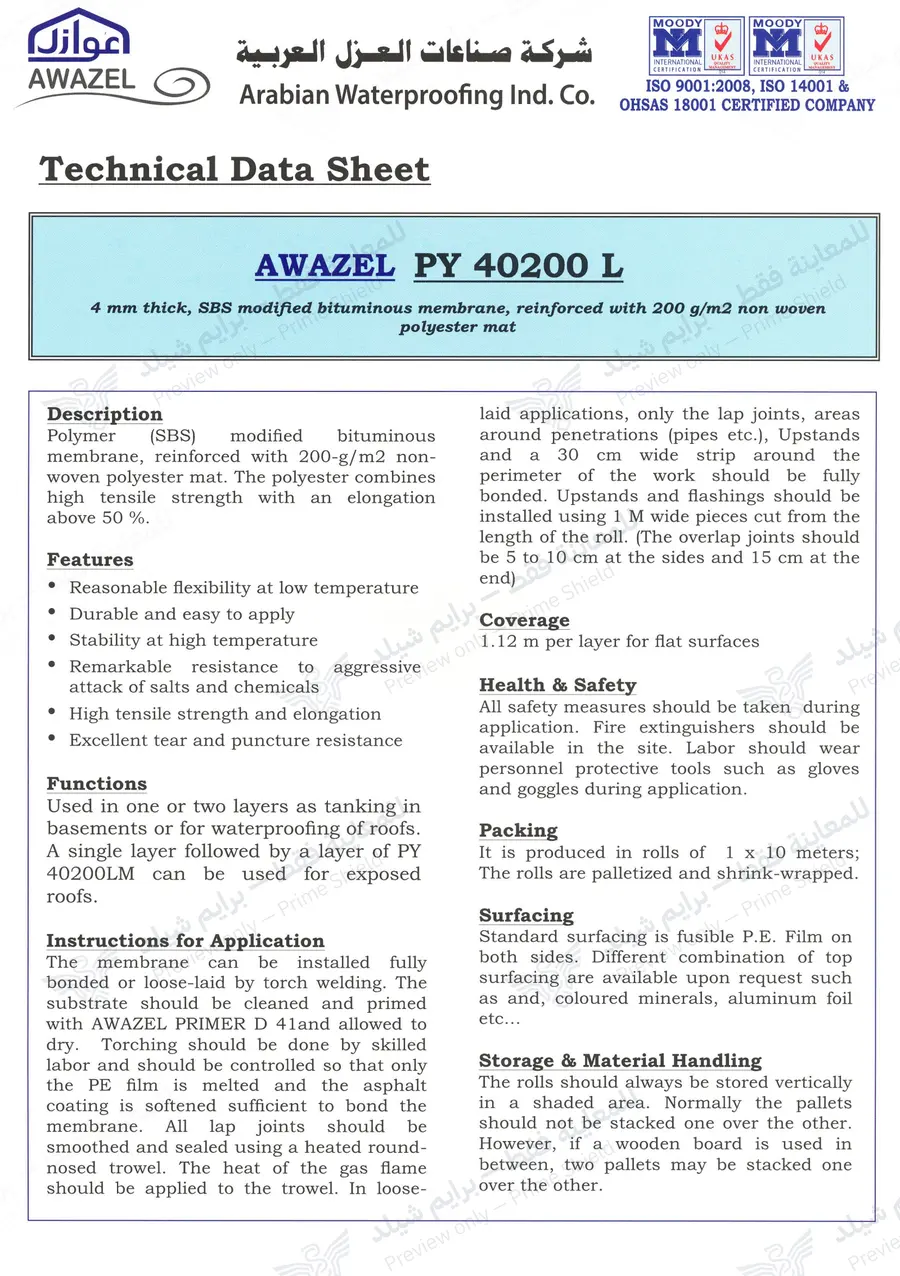 Page 9 of 10 — PY 40200 L — Official sheet (EN)