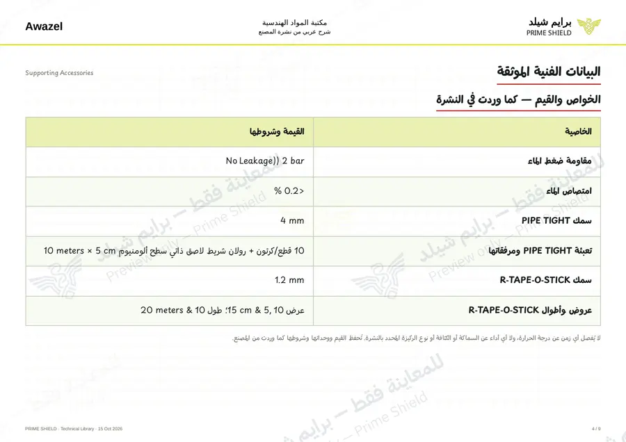 الصفحة 4 من 17 — Supporting Accessories — الشرح العربي