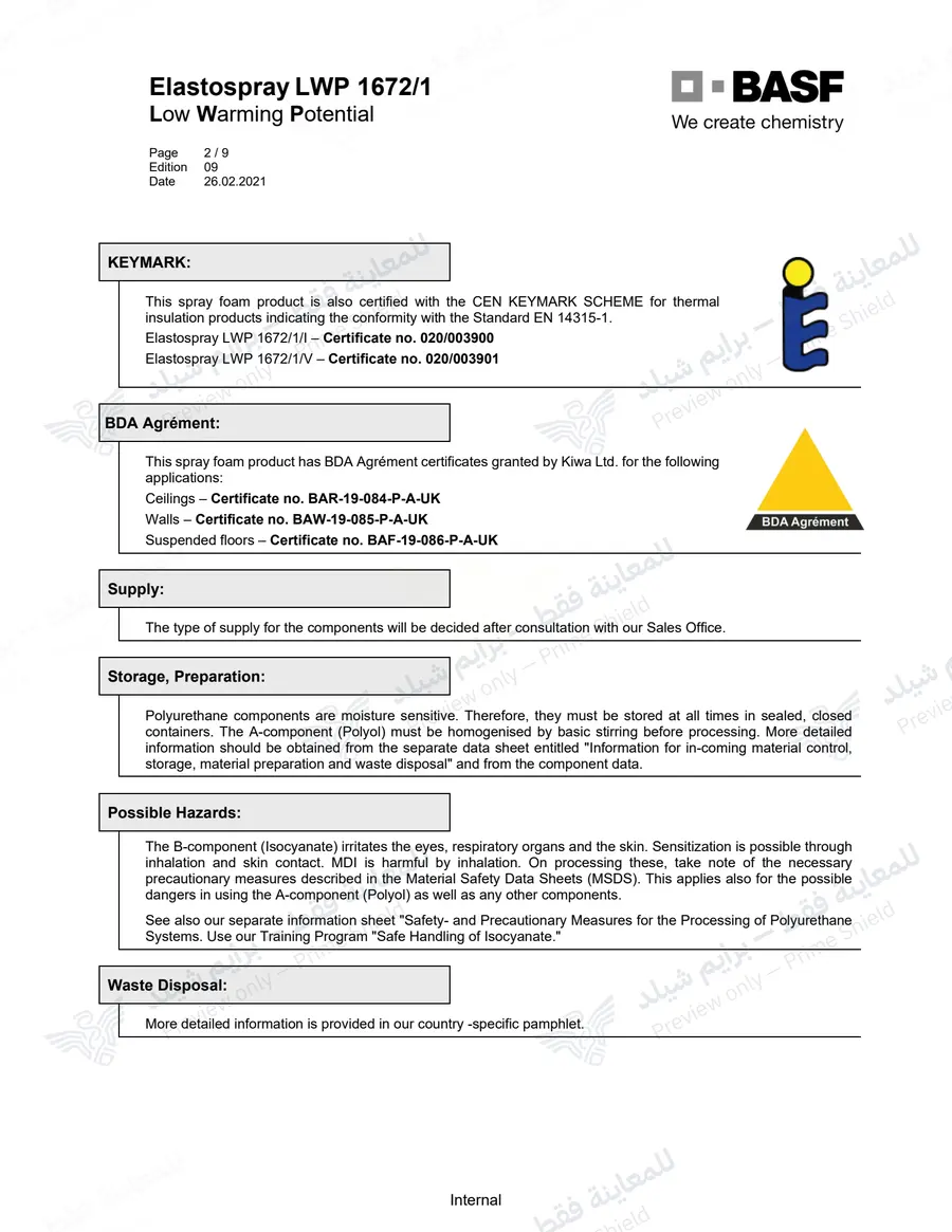 Page 11 of 18 — Elastospray LWP 1672/1 — Official sheet (EN)