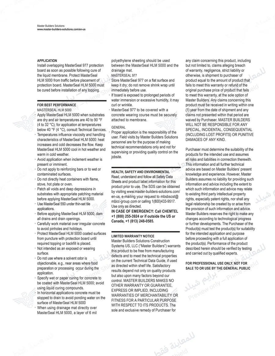 Page 15 of 17 — MasterSeal HLM 5000 — Official sheet (EN)