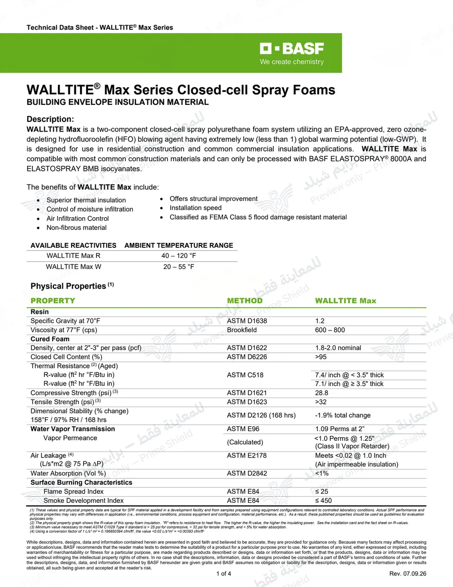 الصفحة 11 من 14 — WALLTITE Max — النشرة الرسمية (EN)