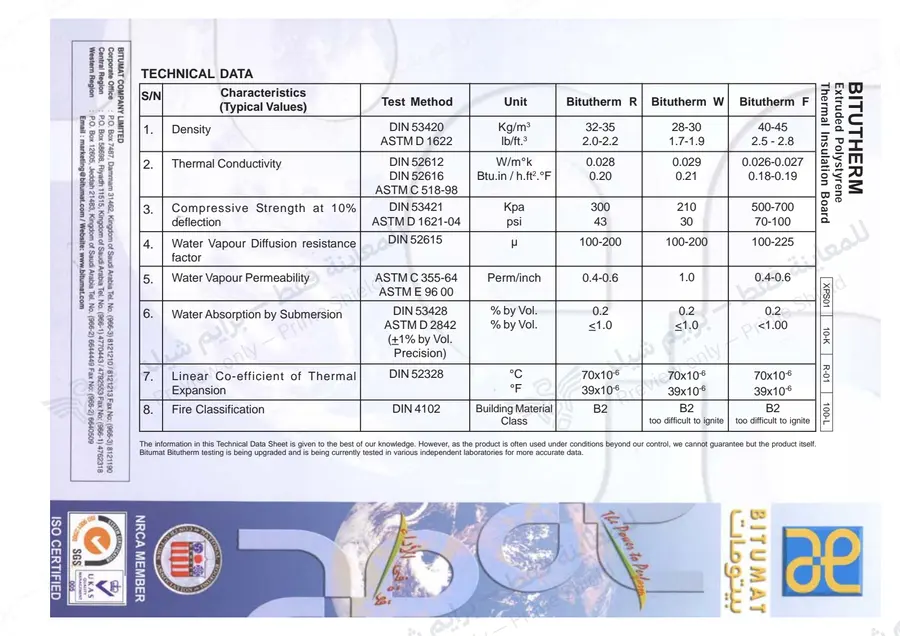 الصفحة 9 من 9 — Bitutherm XPS — النشرة الرسمية (EN)