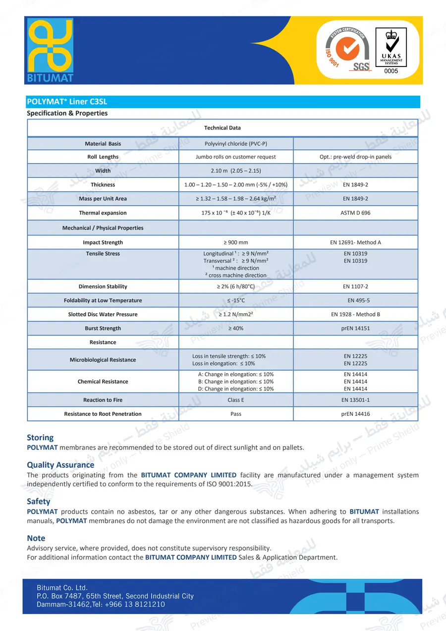 Page 10 of 10 — POLYMAT Liner C3SL — Official sheet (EN)