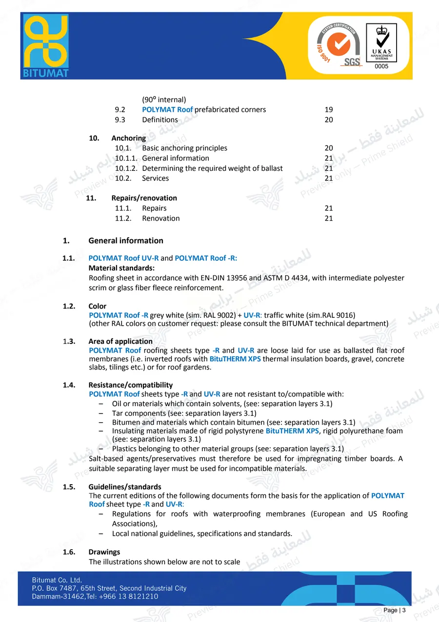 الصفحة 15 من 34 — POLYMAT Roofing Installation Guide — النشرة الرسمية (EN)