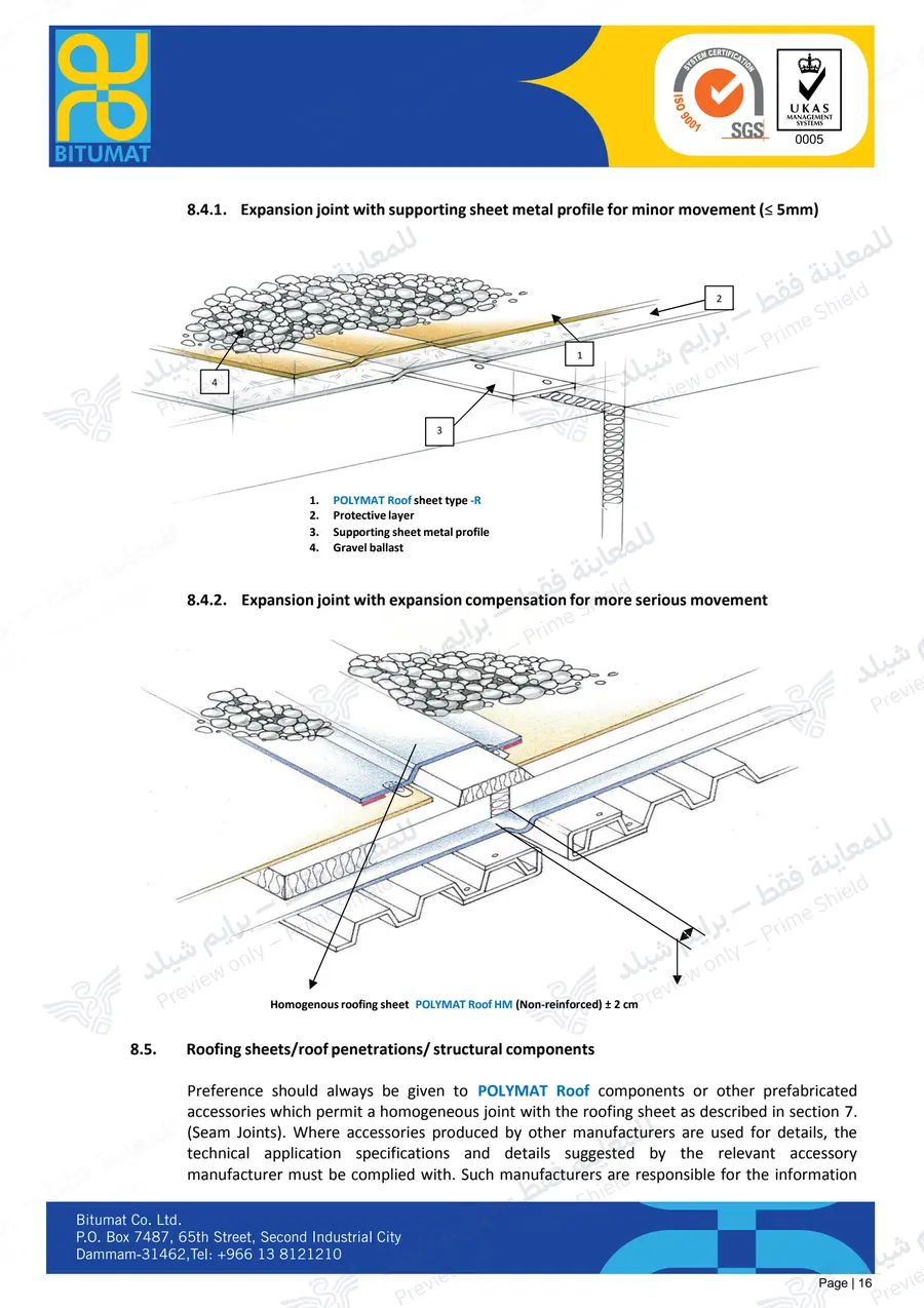 الصفحة 28 من 34 — POLYMAT Roofing Installation Guide — النشرة الرسمية (EN)