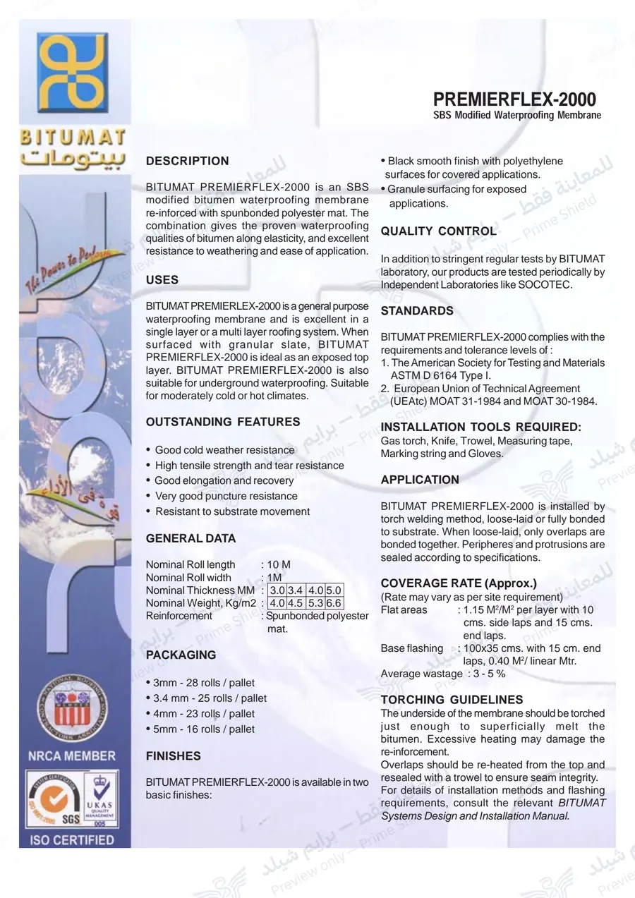 Page 10 of 11 — Premierflex-2000 — Official sheet (EN)