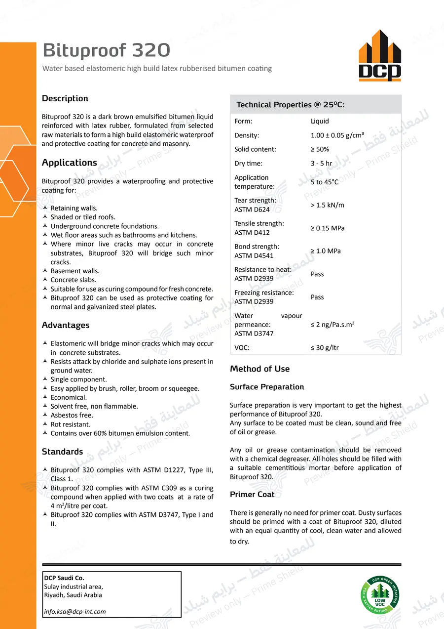 الصفحة 8 من 9 — Bituproof 320 — النشرة الرسمية (EN)