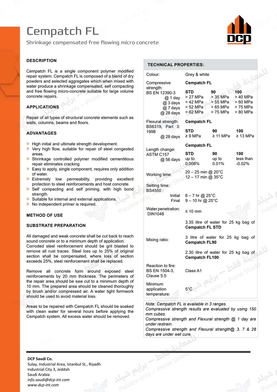الصفحة 9 من 10 — Cempatch FL — النشرة الرسمية (EN)