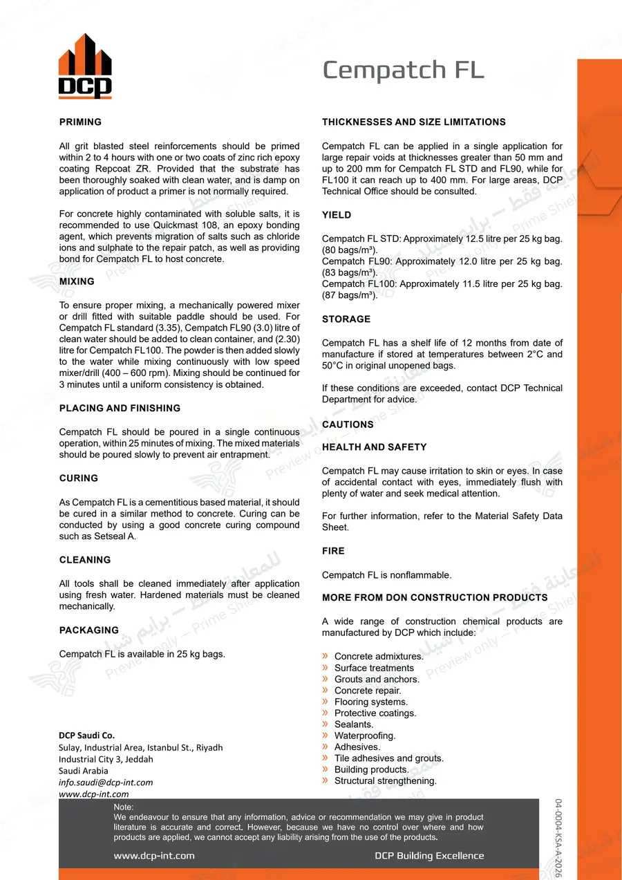 الصفحة 10 من 10 — Cempatch FL — النشرة الرسمية (EN)