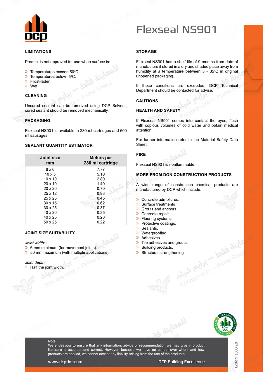 Page 12 of 12 — Flexseal NS901 — Official sheet (EN)