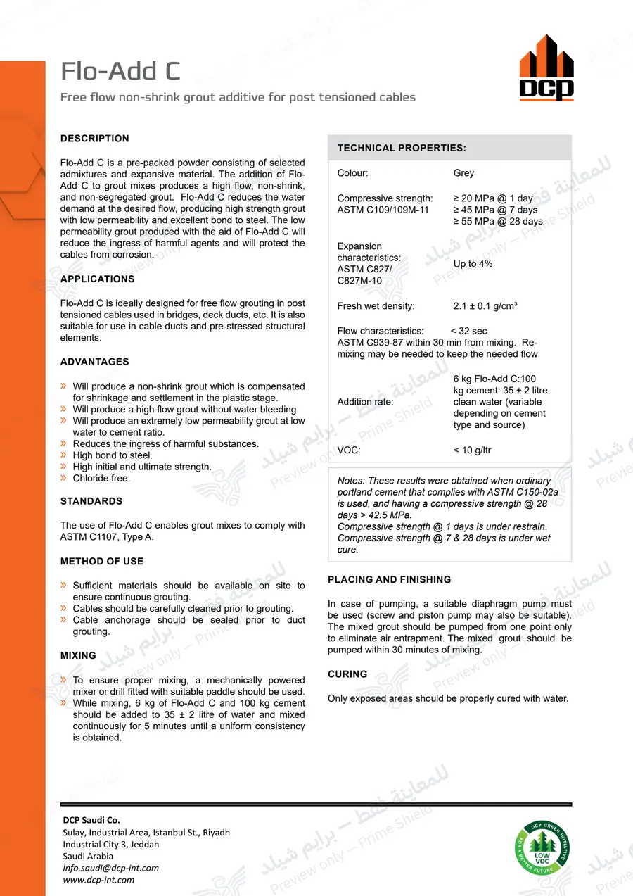 الصفحة 10 من 11 — Flo-Add C — النشرة الرسمية (EN)