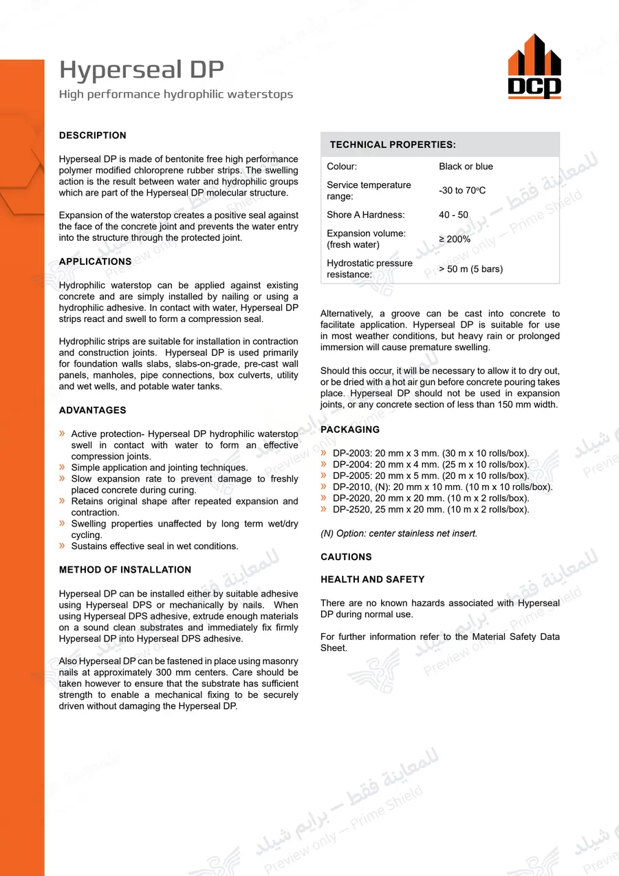 Page 10 of 11 — Hyperseal DP — Official sheet (EN)