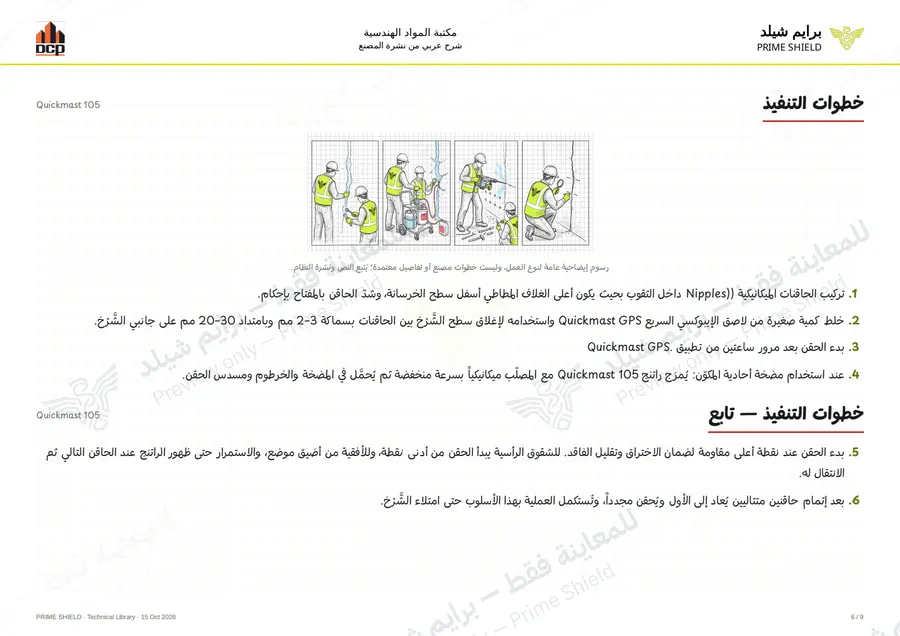 الصفحة 6 من 11 — Quickmast 105 — الشرح العربي