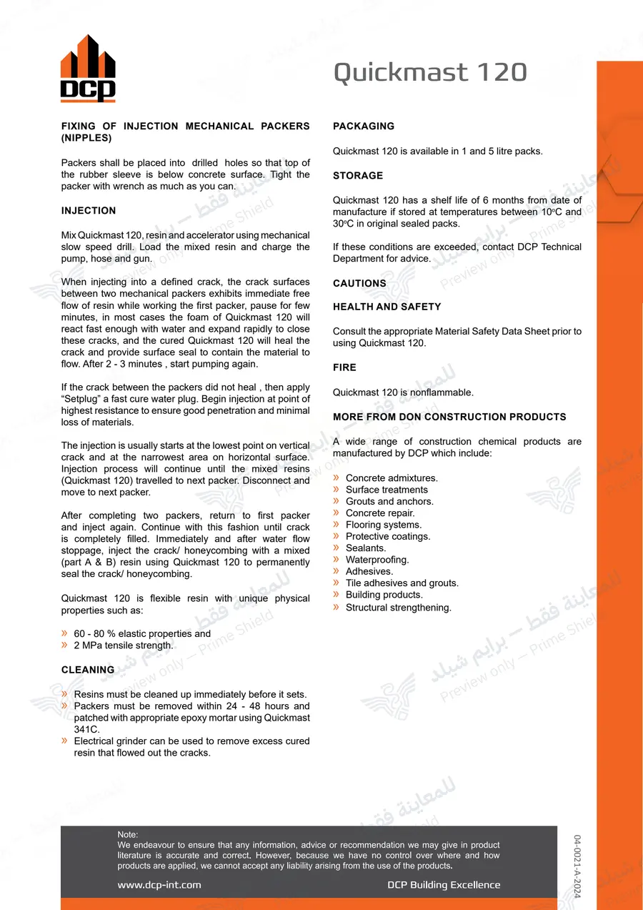 الصفحة 11 من 11 — Quickmast 120 — النشرة الرسمية (EN)