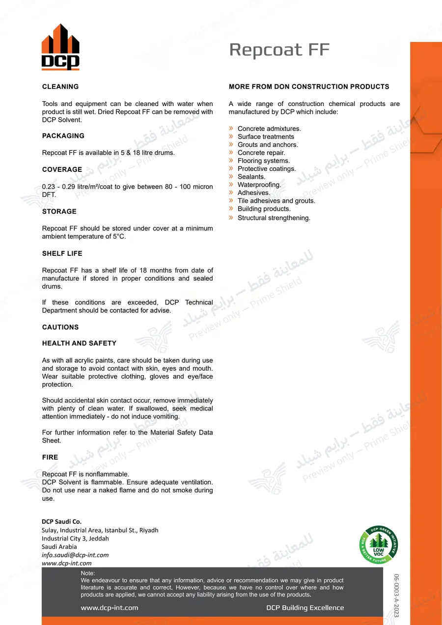 Page 11 of 11 — Repcoat FF — Official sheet (EN)