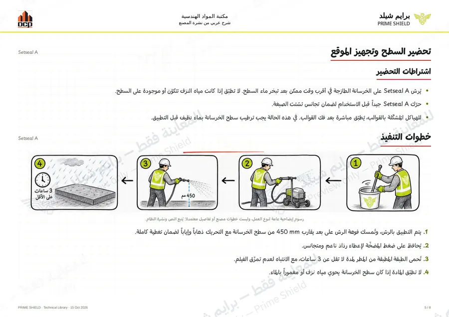 الصفحة 5 من 10 — Setseal A — الشرح العربي