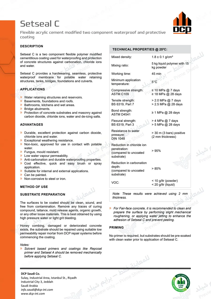 الصفحة 9 من 10 — Setseal C — النشرة الرسمية (EN)