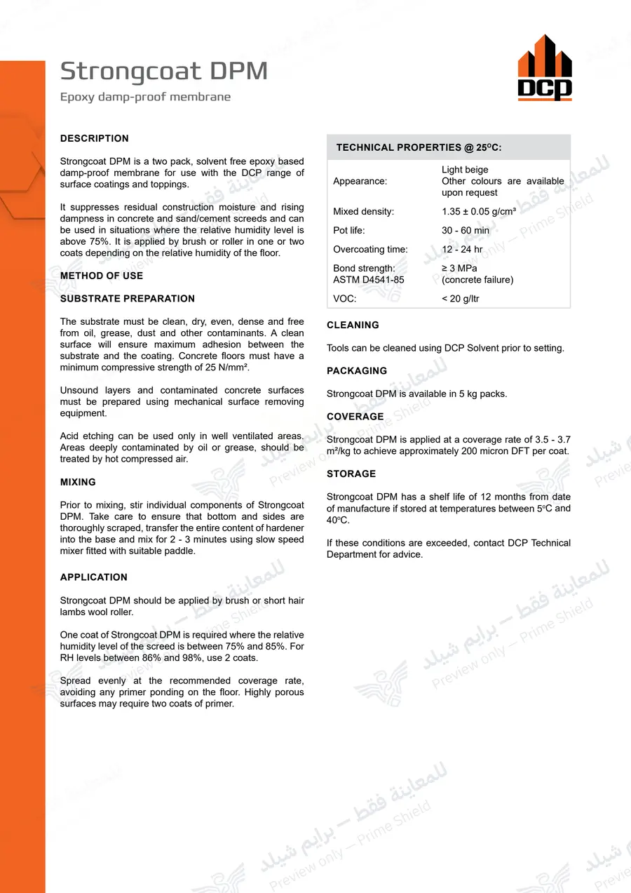 الصفحة 10 من 11 — Strongcoat DPM — النشرة الرسمية (EN)