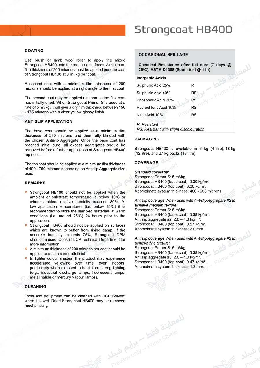 Page 12 of 13 — Strongcoat HB400 — Official sheet (EN)