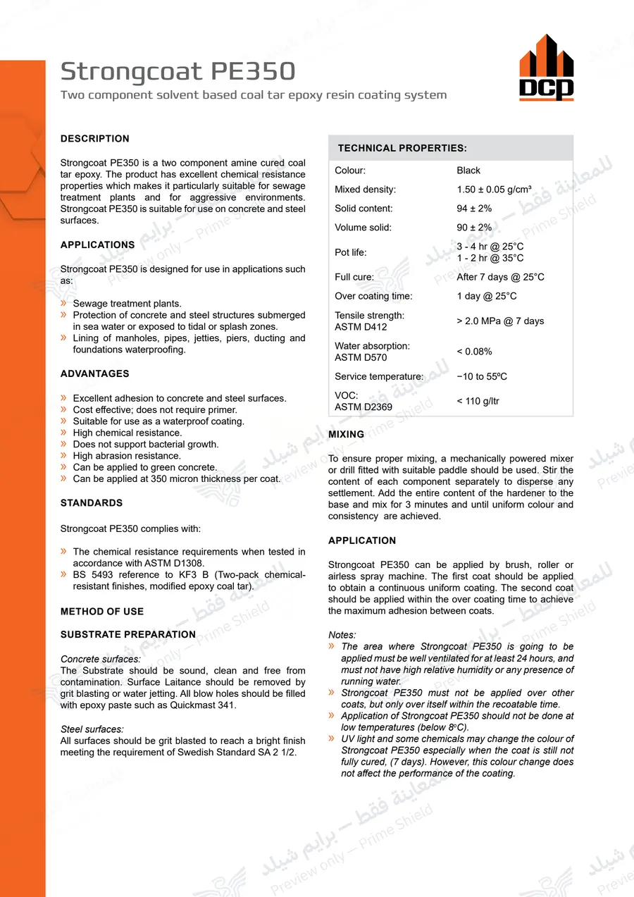 Page 10 of 13 — Strongcoat PE350 — Official sheet (EN)